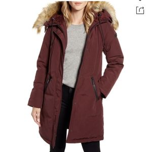 Sam Edelman Faux Fur Short Parka Sz: S NWT $260